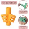 imageMr Pen Pencil Grips for Kids Handwriting 4 Pack with 4 Clips Bright Colors Flexible Silicon Pencil Holder for Kids Right ampamp LeftHandedTropical Colors