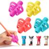 imageMr Pen Pencil Grips for Kids Handwriting 4 Pack with 4 Clips Bright Colors Flexible Silicon Pencil Holder for Kids Right ampamp LeftHandedCandy Colors