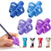 imageMr Pen Pencil Grips for Kids Handwriting 4 Pack with 4 Clips Bright Colors Flexible Silicon Pencil Holder for Kids Right ampamp LeftHandedSpace Colors