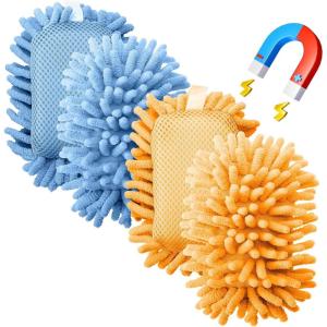 imageMr Pen Microfiber Shag Whiteboard Eraser 4 Pack Vintage Color Washable Microfiber Whiteboard EraserBlue  Orange