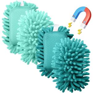 imageMr Pen Microfiber Shag Whiteboard Eraser 4 Pack Vintage Color Washable Microfiber Whiteboard EraserLight and Dark Teal