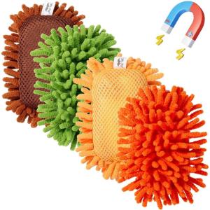 imageMr Pen Microfiber Shag Whiteboard Eraser 4 Pack Vintage Color Washable Microfiber Whiteboard EraserVintage