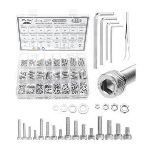 imageMr Pen Nuts and Bolts Assortment Kit 810 pcs Stainless Steel M3 M4 M5 M6 Hex Socket Head 16 Sizes 8mm to 20mm Assorted Nuts and Bolts Screw Assortment Kit with Clear Storage Box