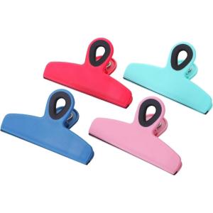 imageMr Pen Magnetic Bag Clips 4 Pack 5 Inches Wide Blue ampamp Yellow Shades Heavy Duty Clips for Food Packages Chip Bag Clip for FridgeMulticolor