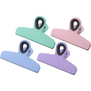 imageMr Pen Magnetic Bag Clips 4 Pack 5 Inches Wide Blue ampamp Yellow Shades Heavy Duty Clips for Food Packages Chip Bag Clip for FridgeSpring