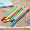 imageMr Pen Jumbo Pencils 30 Pencil Preschool Pencils Large Pencil Colorful Barrels and Black 2 HB Graphite Cores Smooth Lead LatexFree Eraser Top with Metal FerruleBright Barrels