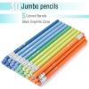 imageMr Pen Jumbo Pencils 30 Pencil Preschool Pencils Large Pencil Colorful Barrels and Black 2 HB Graphite Cores Smooth Lead LatexFree Eraser Top with Metal FerruleNature Barrels