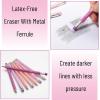 imageMr Pen Jumbo Pencils 30 Pencil Preschool Pencils Large Pencil Colorful Barrels and Black 2 HB Graphite Cores Smooth Lead LatexFree Eraser Top with Metal FerrulePink and Purple Barrels