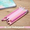 imageMr Pen Jumbo Pencils 30 Pencil Preschool Pencils Large Pencil Colorful Barrels and Black 2 HB Graphite Cores Smooth Lead LatexFree Eraser Top with Metal FerrulePink and Purple Barrels