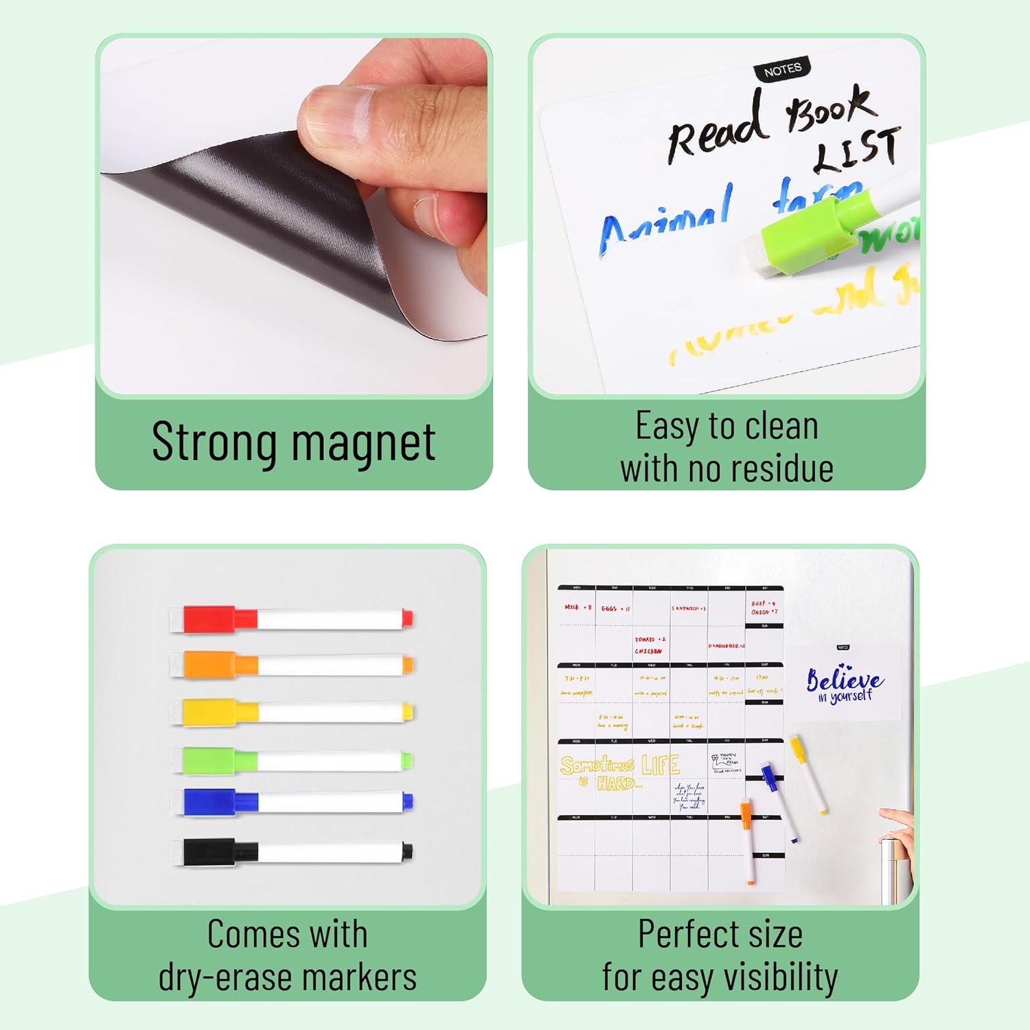 imageMr Pen 4quot x 12quot Dry Erase Magnetic Weekly Planner for Fridge 11 pcs 4X Weekly Chore Chart 6X Colorful Whiteboard Markers and 6quot x 4quot Magnetic Whiteboard Note