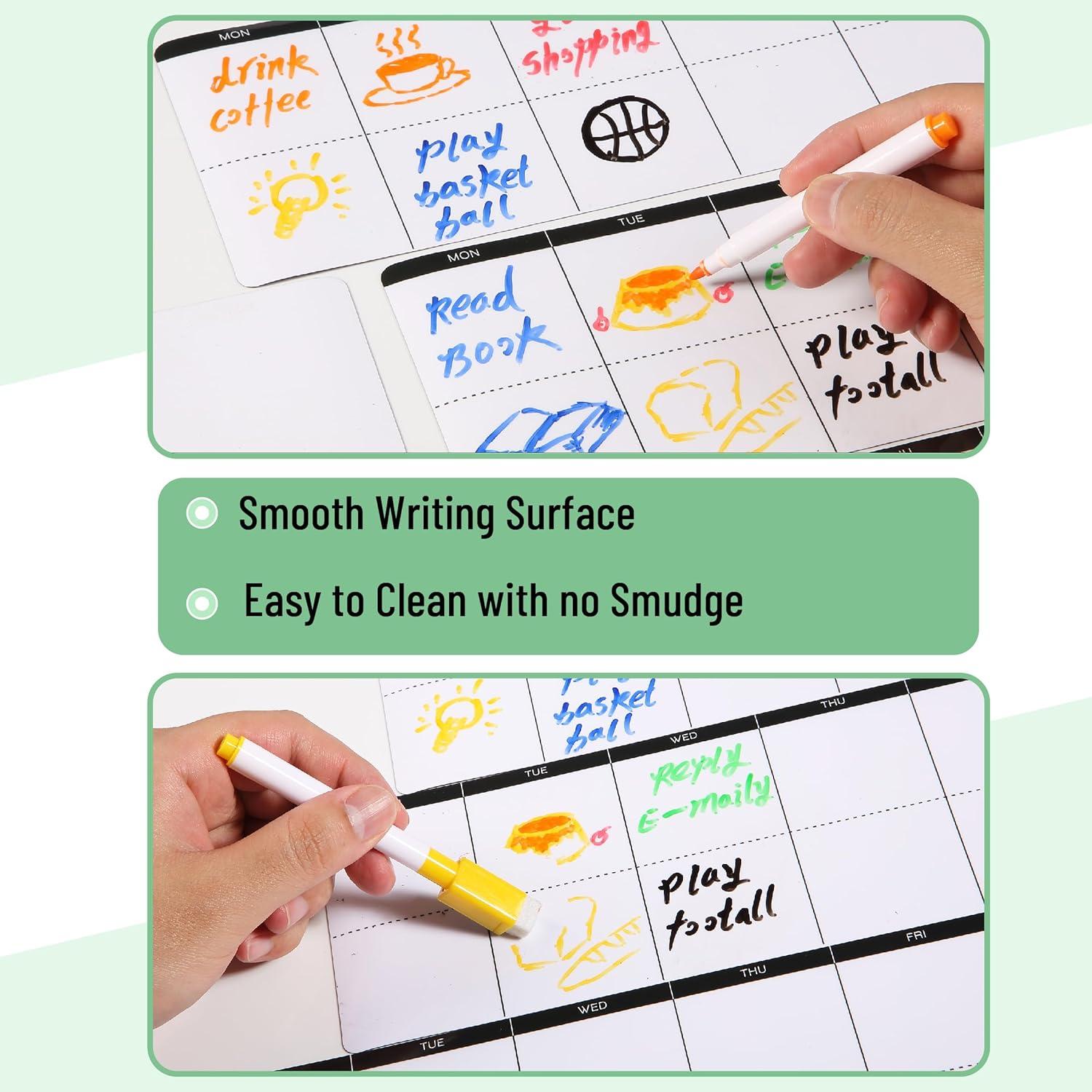 imageMr Pen 4quot x 12quot Dry Erase Magnetic Weekly Planner for Fridge 11 pcs 4X Weekly Chore Chart 6X Colorful Whiteboard Markers and 6quot x 4quot Magnetic Whiteboard Note