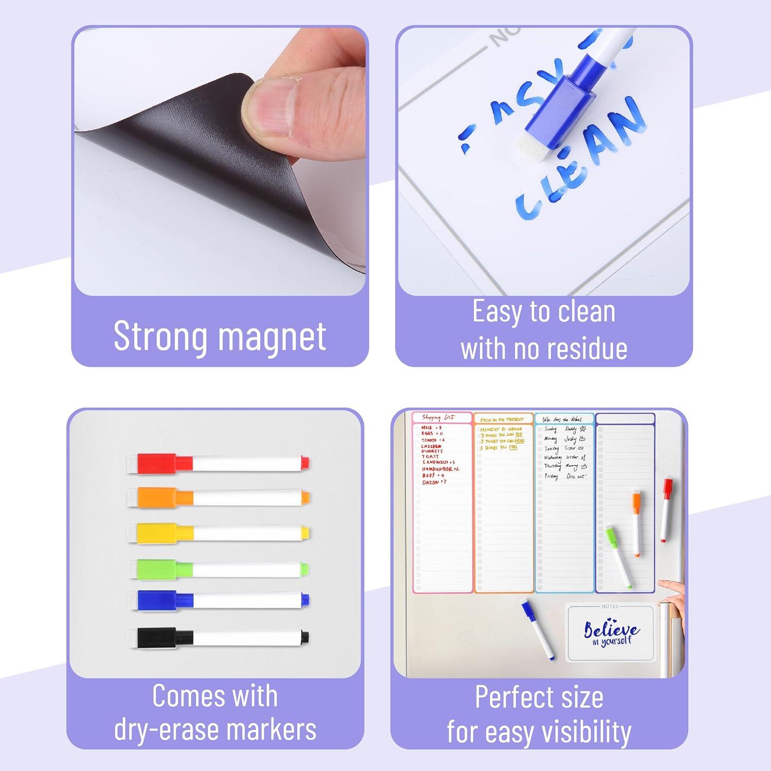 imageMr Pen 4quot x 12quot Magnetic Dry Erase to Do List 11 pcs Neon Style 4X Dry Erase to Do List White Board 6X Colorful Whiteboard Markers and 6quot x 4quot Magnetic Whiteboard Note