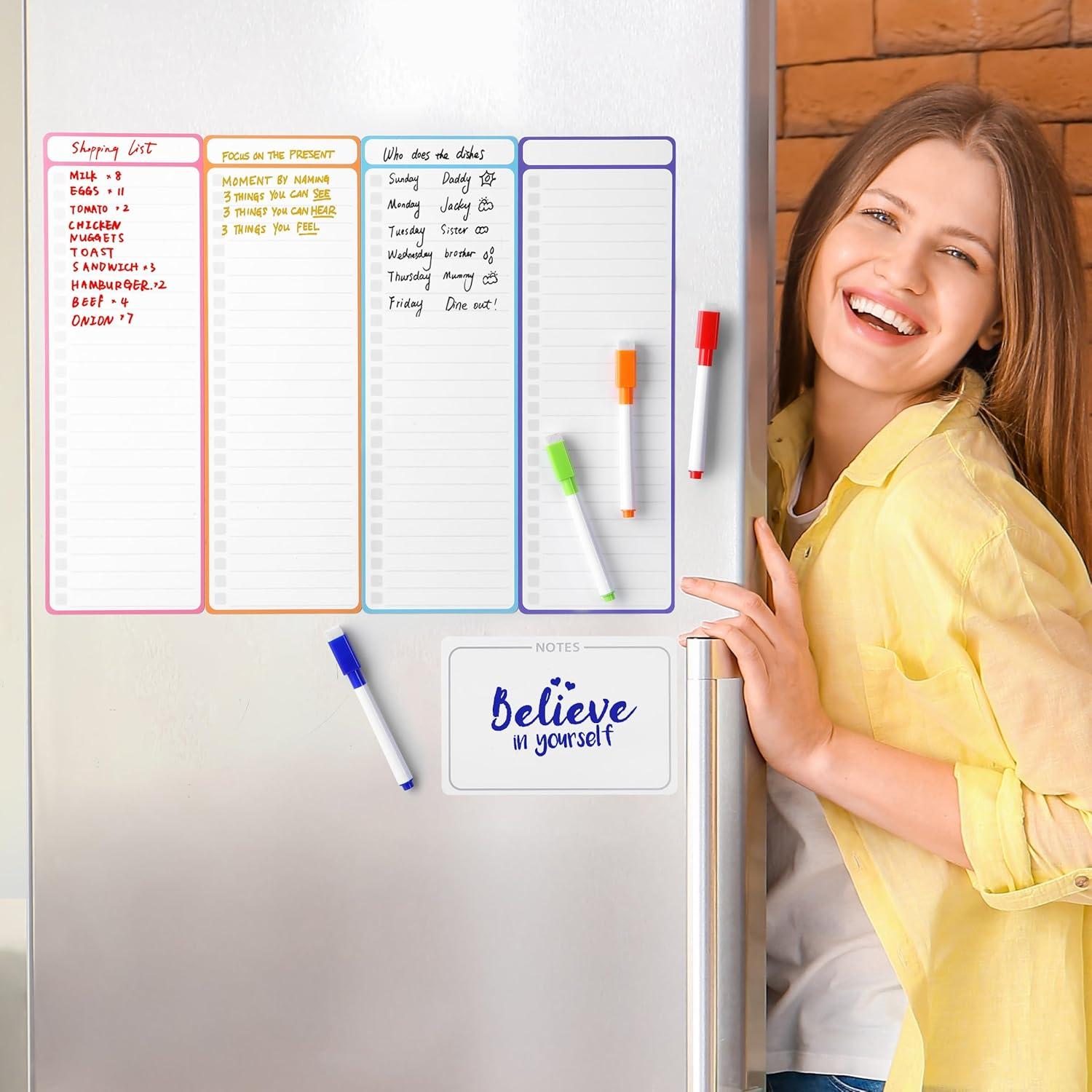 imageMr Pen 4quot x 12quot Magnetic Dry Erase to Do List 11 pcs Neon Style 4X Dry Erase to Do List White Board 6X Colorful Whiteboard Markers and 6quot x 4quot Magnetic Whiteboard Note