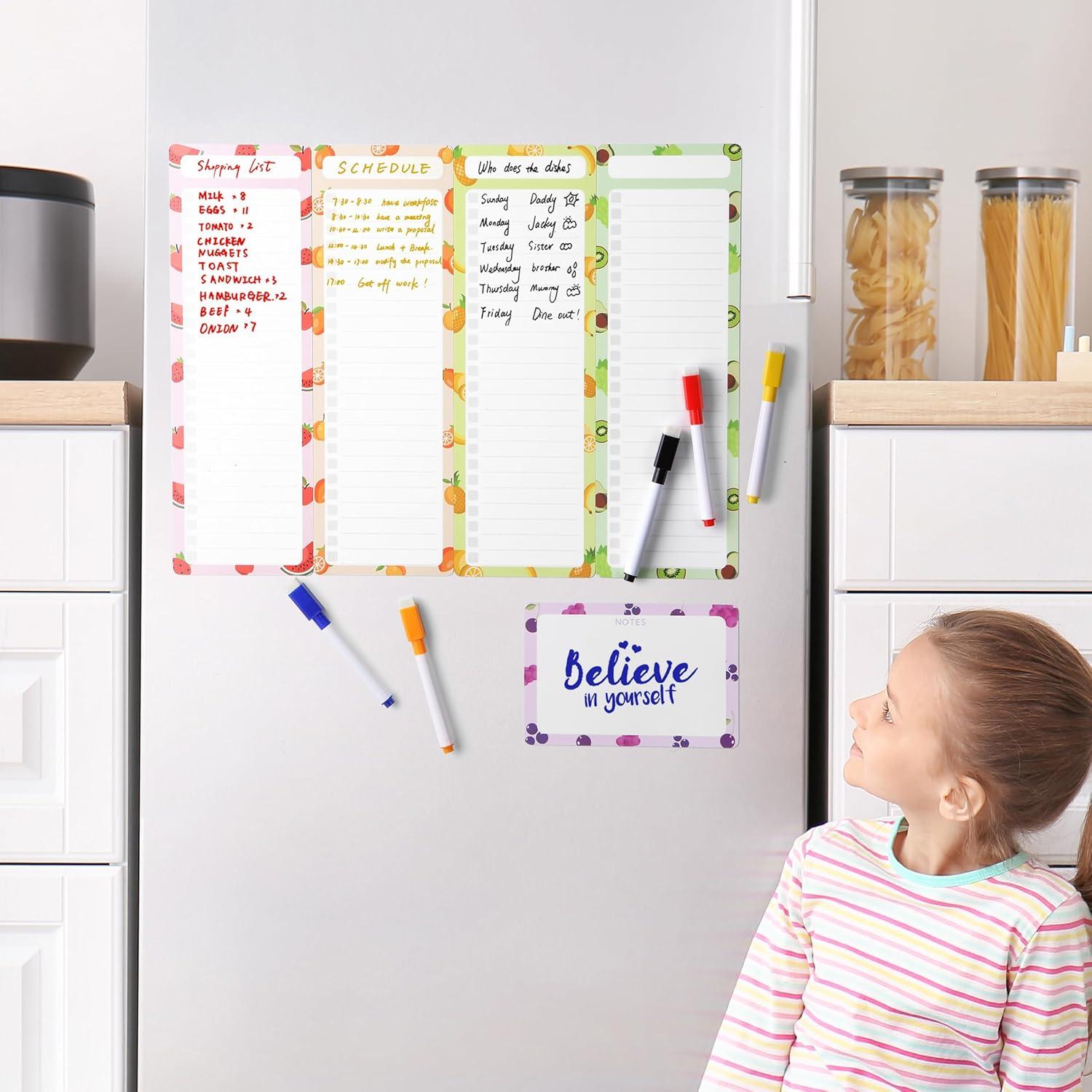 imageMr Pen 4quot x 12quot Magnetic Dry Erase to Do List Set 11 Pack Fruit Style 4X Dry Erase to Do List White Board 6X Colorful Whiteboard Markers and 6quot x 4quot Magnetic Whiteboard Note