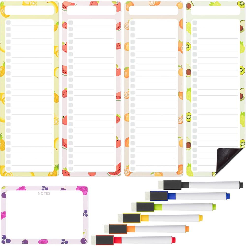 imageMr Pen 4quot x 12quot Magnetic Dry Erase to Do List Set 11 Pack Fruit Style 4X Dry Erase to Do List White Board 6X Colorful Whiteboard Markers and 6quot x 4quot Magnetic Whiteboard Note