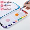 imageMr Pen Airtight Watercolor Palette with Lid Red 18 Wells and 2 Mixing Areas Empty Watercolor Palette Paint Pallet with Lid Folding Paint TrayBlue