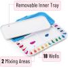 imageMr Pen Airtight Watercolor Palette with Lid Red 18 Wells and 2 Mixing Areas Empty Watercolor Palette Paint Pallet with Lid Folding Paint TrayBlue
