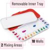 imageMr Pen Airtight Watercolor Palette with Lid Red 18 Wells and 2 Mixing Areas Empty Watercolor Palette Paint Pallet with Lid Folding Paint TrayRed