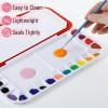 imageMr Pen Airtight Watercolor Palette with Lid Red 18 Wells and 2 Mixing Areas Empty Watercolor Palette Paint Pallet with Lid Folding Paint TrayRed