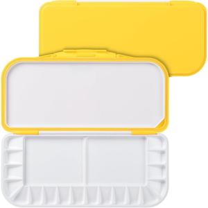 imageMr Pen Airtight Watercolor Palette with Lid Red 18 Wells and 2 Mixing Areas Empty Watercolor Palette Paint Pallet with Lid Folding Paint TrayYellow