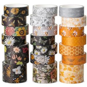 imageMr Pen Washi Tape Set 20 Rolls Golden Hives Theme Washi Tape for JournalingGolden Hives