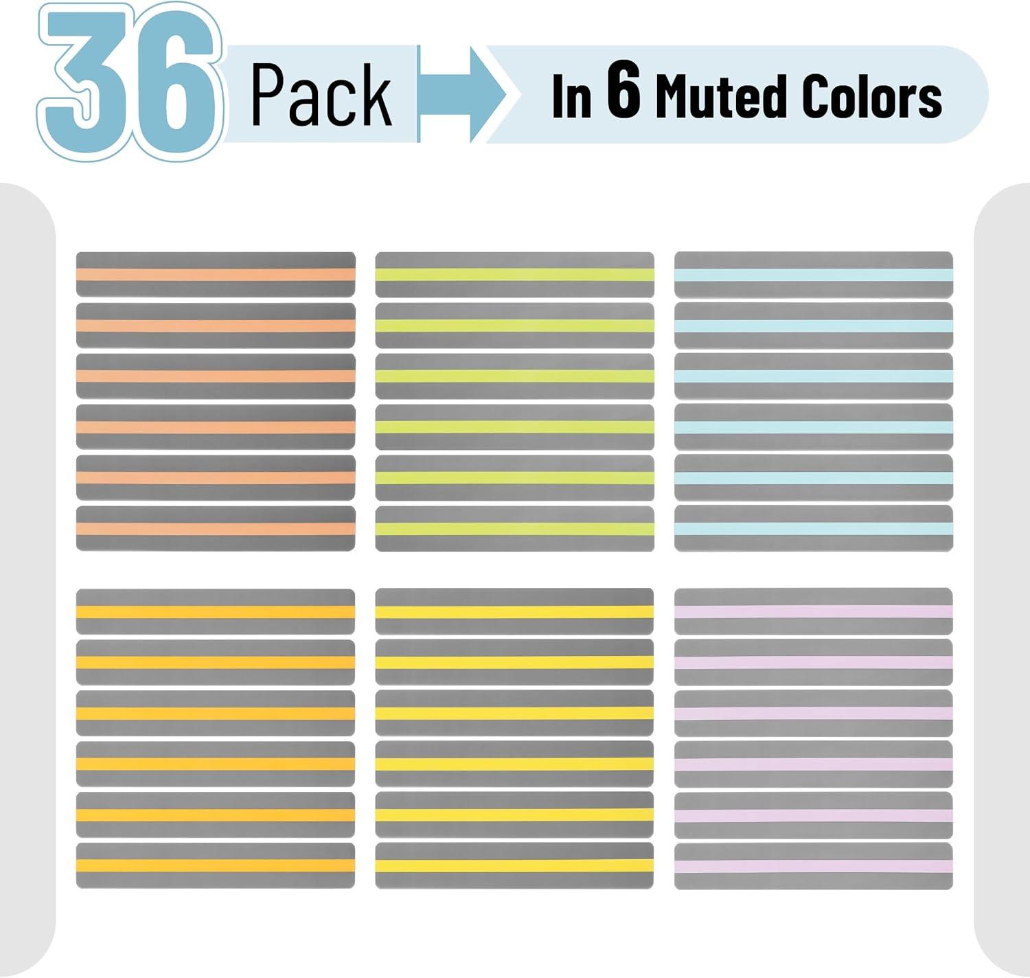 imageMr Pen Guided Reading Strips 2 Size 18 Pack Colorful Bookmarks for Kids Book Highlighter Strips for ReadingMuted