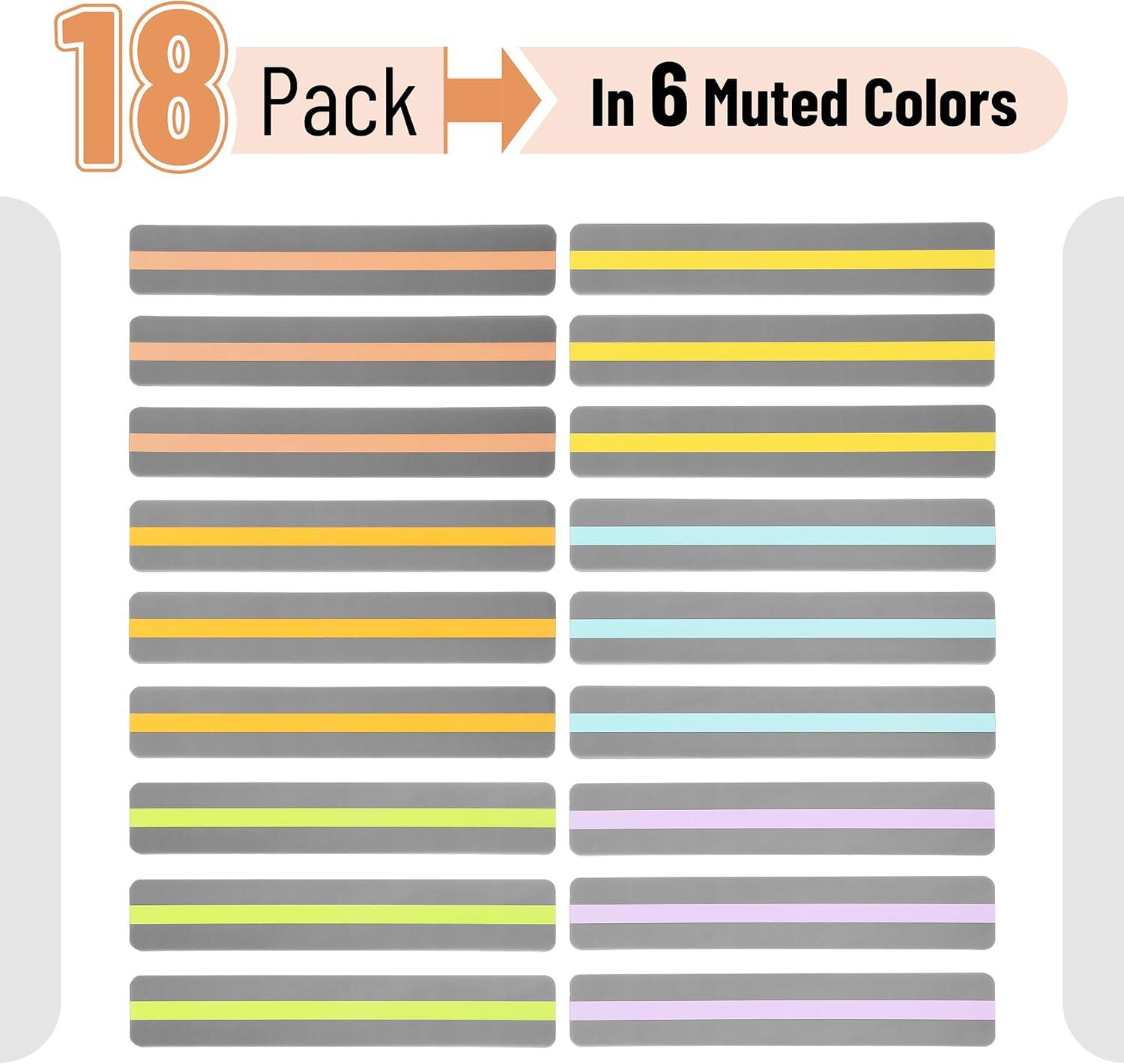 imageMr Pen Guided Reading Strips 2 Size 18 Pack Colorful Bookmarks for Kids Book Highlighter Strips for ReadingMuted