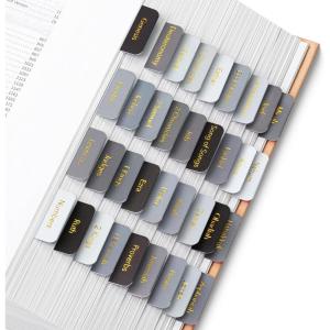 imageMr Pen Bible Tabs 75 pcs Shades of Gray Gold Foil Embossed Lettering Laminated Bible Tabs for Women and MenShades of Gray