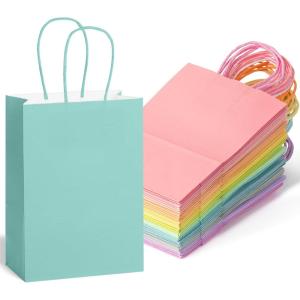 imageMr Pen Paper Gift Bags with Handles 32 Pack 83quot x 59quot x 31quot 16 Pastel Colors Small Gift Bags with Handles Party Favor Bag