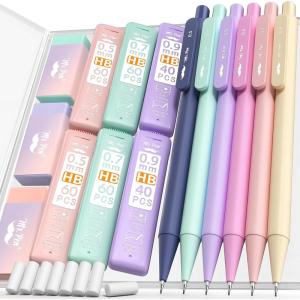 imageMr Pen Pastel Mechanical Pencil Set with Lead Refills ampamp Erasers 6 Pack 3 Sizes 05 07 ampamp 09mm Aesthetic Mechanical Pencils Set Pastel Mechanical Pencils