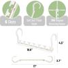 imageMr Pen Space Saving Hangers for Clothes 12 pcs White Plastic Multi Clothes Hangers Space Saving 6 Slots 360 Rotating Hooks