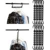 imageMr Pen Space Saving Hangers for Clothes 12 pcs Black Plastic Multi Clothes Hangers Space Saving 6 Slots 360 Rotating Hooks