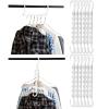 imageMr Pen Space Saving Hangers for Clothes 12 pcs White Plastic Multi Clothes Hangers Space Saving 6 Slots 360 Rotating Hooks
