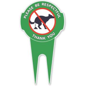 imageMr Pen No Dog Poop Signs for Yard 118quot x 6quot Aluminum Dog Poop Signs for Lawn with Stake Weatherproof Durable and Easy to Install