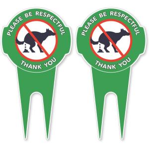 imageMr Pen No Dog Poop Signs for Yard 12quot x 65quot 2 Pack Aluminum Dog Poop Signs for Lawn with Stake Weatherproof Durable and Easy to Install