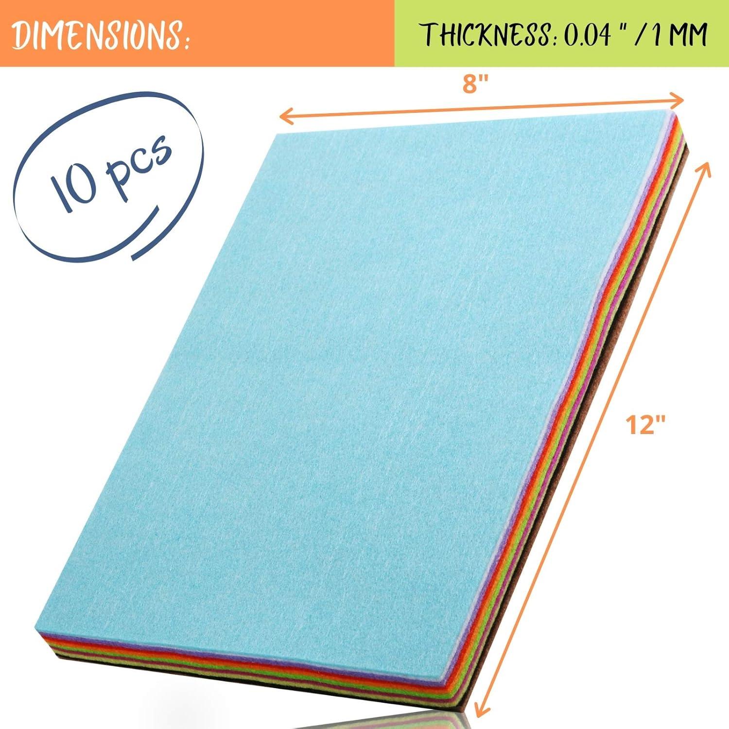 imageMr Pen Felt Felt Sheets 10 Pack 12 x 8 Inch Assorted Color Felt Fabric Felt Sheets for Crafts Craft Felt Felt Paper Felt for Crafts Fabric Craft Sheets Felt Pack Felt Craft