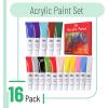 imageMr Pen Acrylic Paint Set 16 Vibrant Colors 04 oz12 ml Acrylic Craft Paint Safe for Kids Acrylic Paint Kit Acrylic Paints for Canvas Painting Paint for Wood Rock Paint Acrylic Paint Tubes