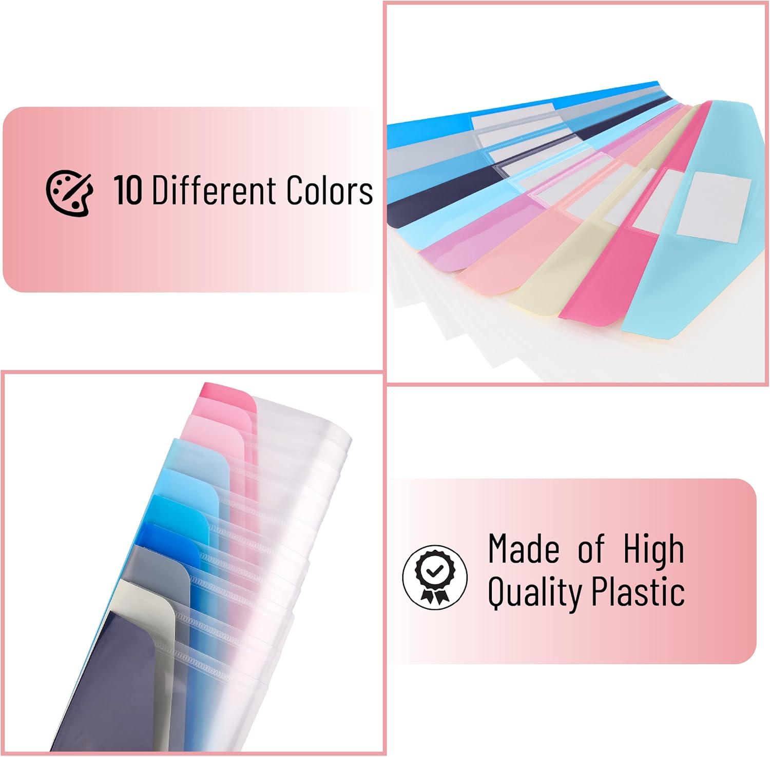 imageMr Pen Clear Plastic Envelopes 10 Pack A4 Letter Size Colorful Clear Folders for Documents Plastic Envelopes for DocumentsDaydream Dive