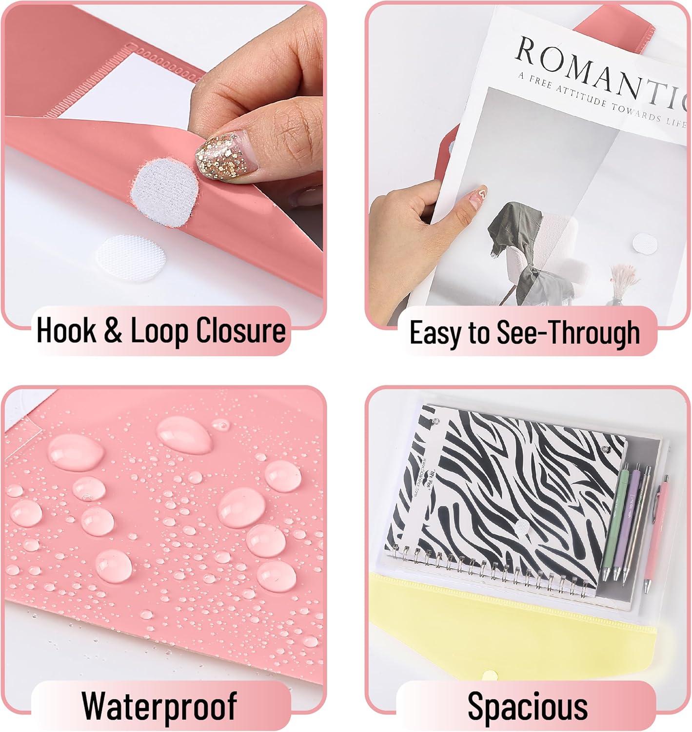 imageMr Pen Clear Plastic Envelopes 10 Pack A4 Letter Size Colorful Clear Folders for Documents Plastic Envelopes for DocumentsRosy Ember