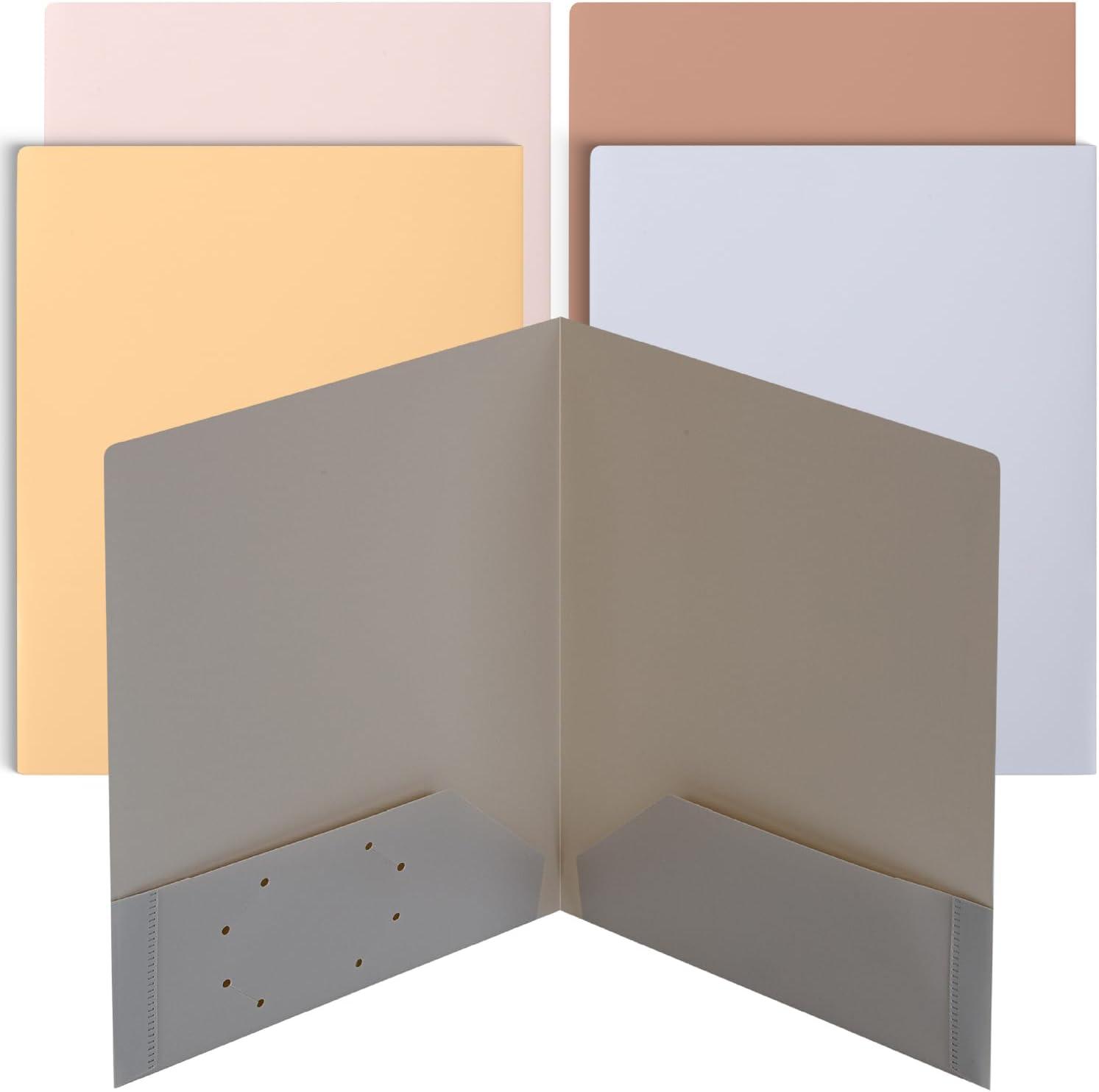 imageMr Pen Plastic Folders with Pockets 5 pcs Creamy Serenity 2 Pocket Folders PlasticMarble