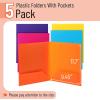 imageMr Pen Plastic Folders with Pockets 5 pcs Creamy Serenity 2 Pocket Folders PlasticBright Colors
