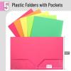 imageMr Pen Plastic Folders with Pockets 5 pcs Creamy Serenity 2 Pocket Folders PlasticFlower Stalk