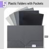 imageMr Pen Plastic Folders with Pockets 5 pcs Creamy Serenity 2 Pocket Folders PlasticGrey Spectrum