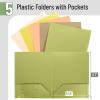 imageMr Pen Plastic Folders with Pockets 5 pcs Creamy Serenity 2 Pocket Folders PlasticHoneycomb