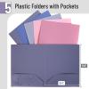 imageMr Pen Plastic Folders with Pockets 5 pcs Creamy Serenity 2 Pocket Folders PlasticLavender Twilight Colors