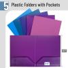 imageMr Pen Plastic Folders with Pockets 5 pcs Creamy Serenity 2 Pocket Folders PlasticOuter Space