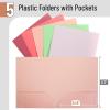 imageMr Pen Plastic Folders with Pockets 5 pcs Creamy Serenity 2 Pocket Folders PlasticRose Garden