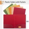 imageMr Pen Plastic Folders with Pockets 5 pcs Creamy Serenity 2 Pocket Folders PlasticTerracotta