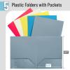 imageMr Pen Plastic Folders with Pockets 5 pcs Creamy Serenity 2 Pocket Folders PlasticTropical Paradise