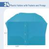 imageMr Pen Plastic Folders with Pockets and Prongs 5 Pack Letter Size Green Shades Flexible Plastic Folders with ProngsBlue